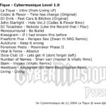 Cybermusique, La Tique, DJ Mix, DJ Set, Electro, Techno